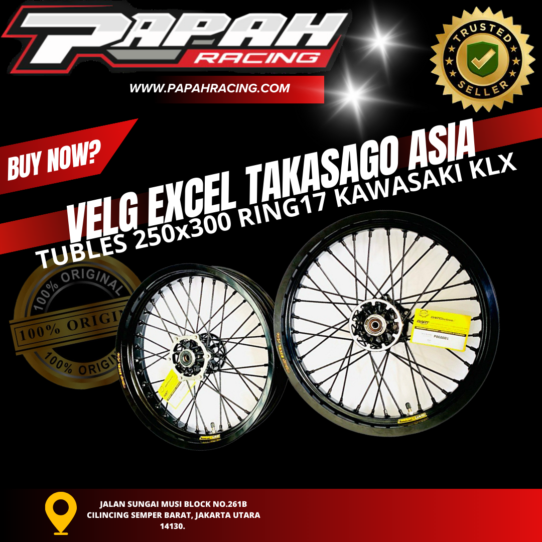 VELG EXCEL TAKASAGO ASIA TUBELES 250X300 RING 17 KAWASAKI KLX